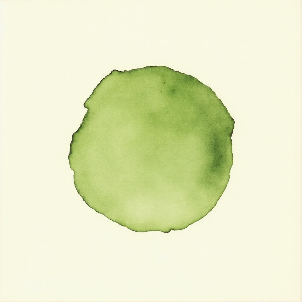 Abstrakte Aquarellmalerei, ein einzelner ruhiger Farbkreis